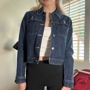 Cropped Dark Wash Denim Jacket – Xhilaration (S)